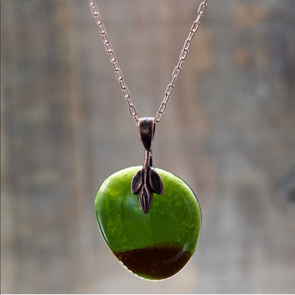 Recycled Wine and Beer Bottle Glass Necklace Unique Gift Alcohol Upcycled - Picture 2 of 4